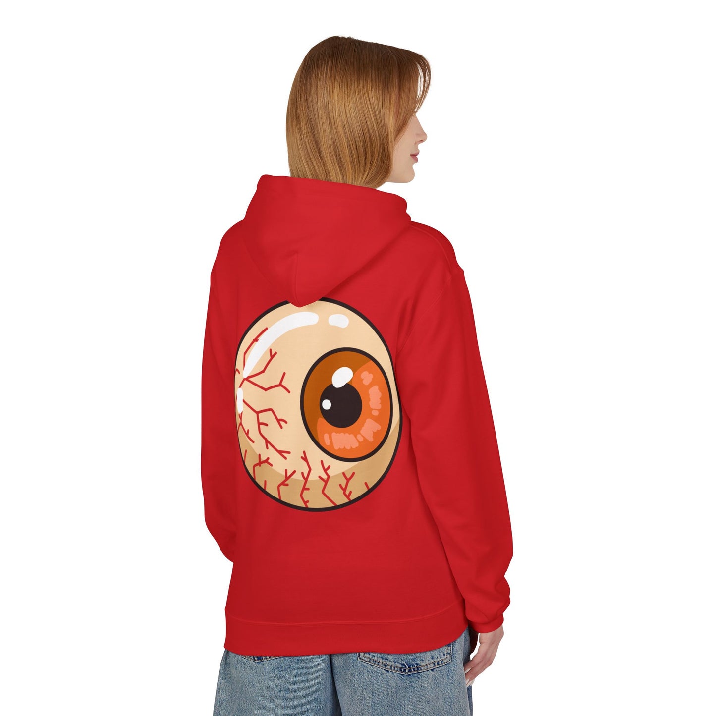 Sweat à capuche graphique “Eyeball” – Look effrayant, unisexe, spécial Halloween