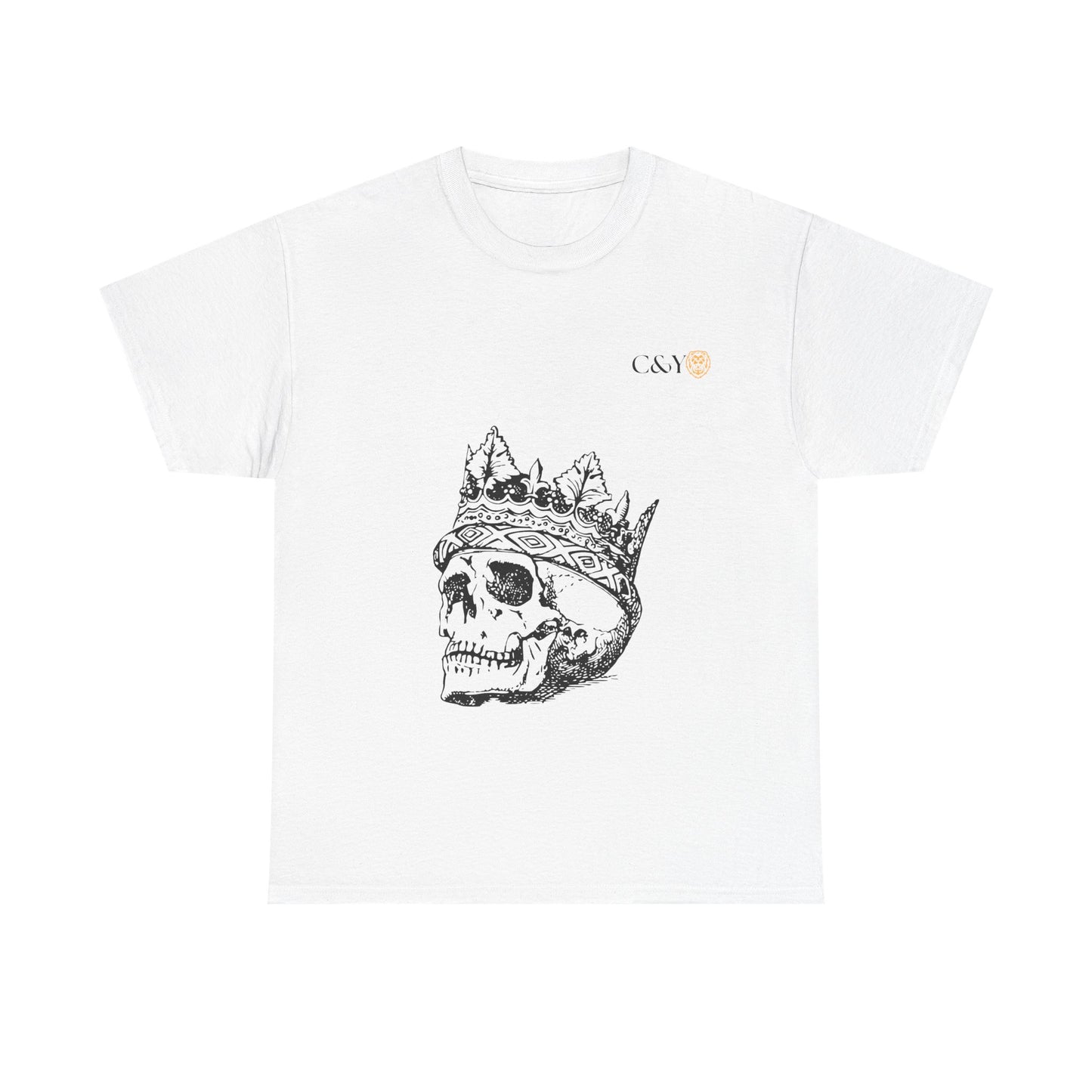 T-shirt unisexe Skull King en coton épais – Look audacieux, cadeau original pour les trendsetters, tenue casual stylée