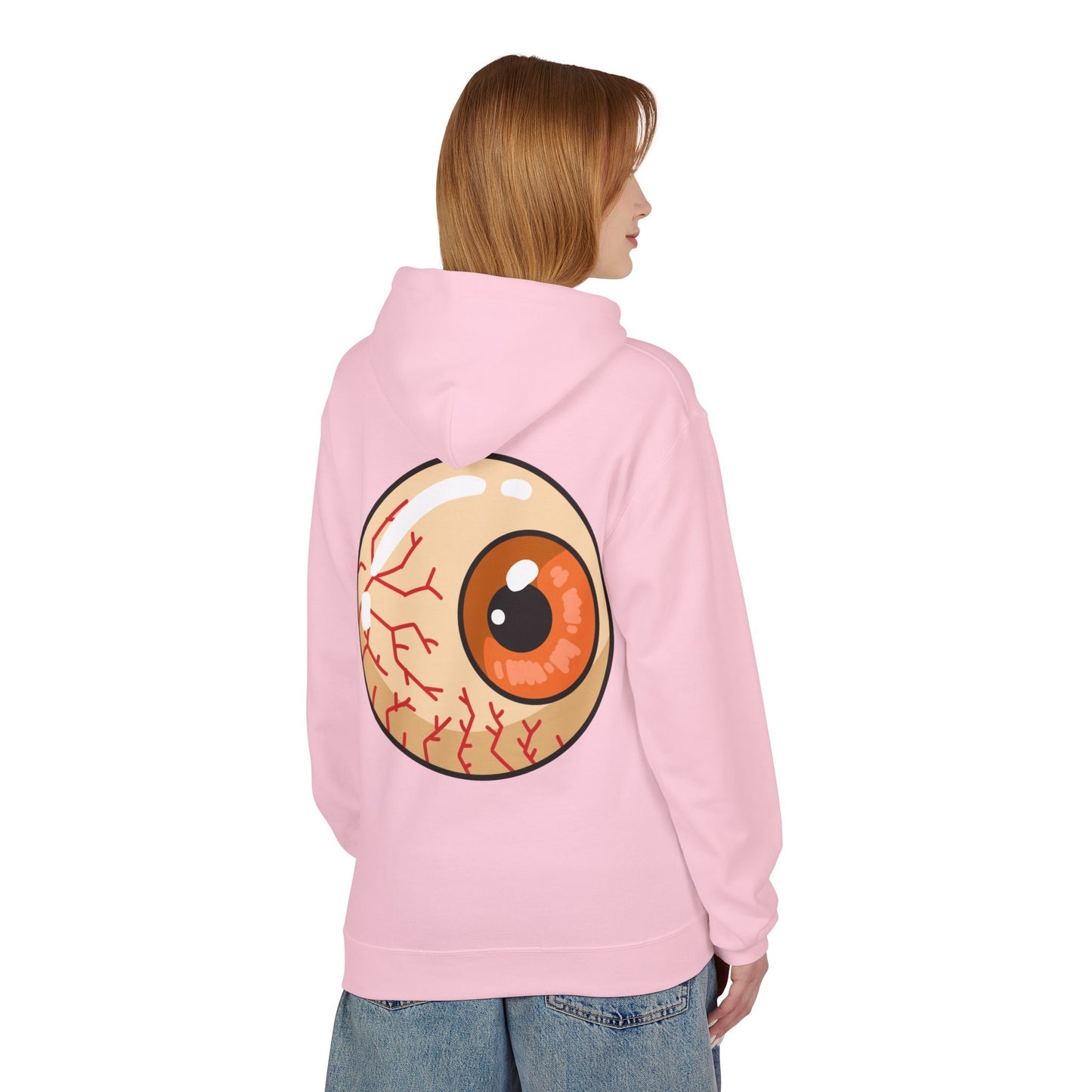Sweat à capuche graphique “Eyeball” – Look effrayant, unisexe, spécial Halloween