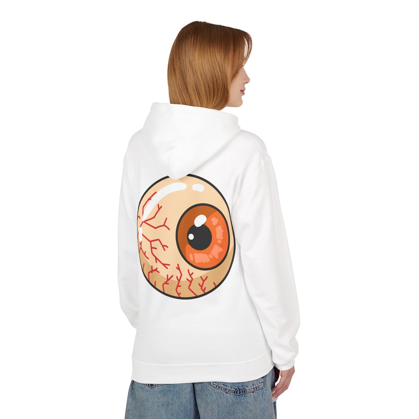 Sweat à capuche graphique “Eyeball” – Look effrayant, unisexe, spécial Halloween
