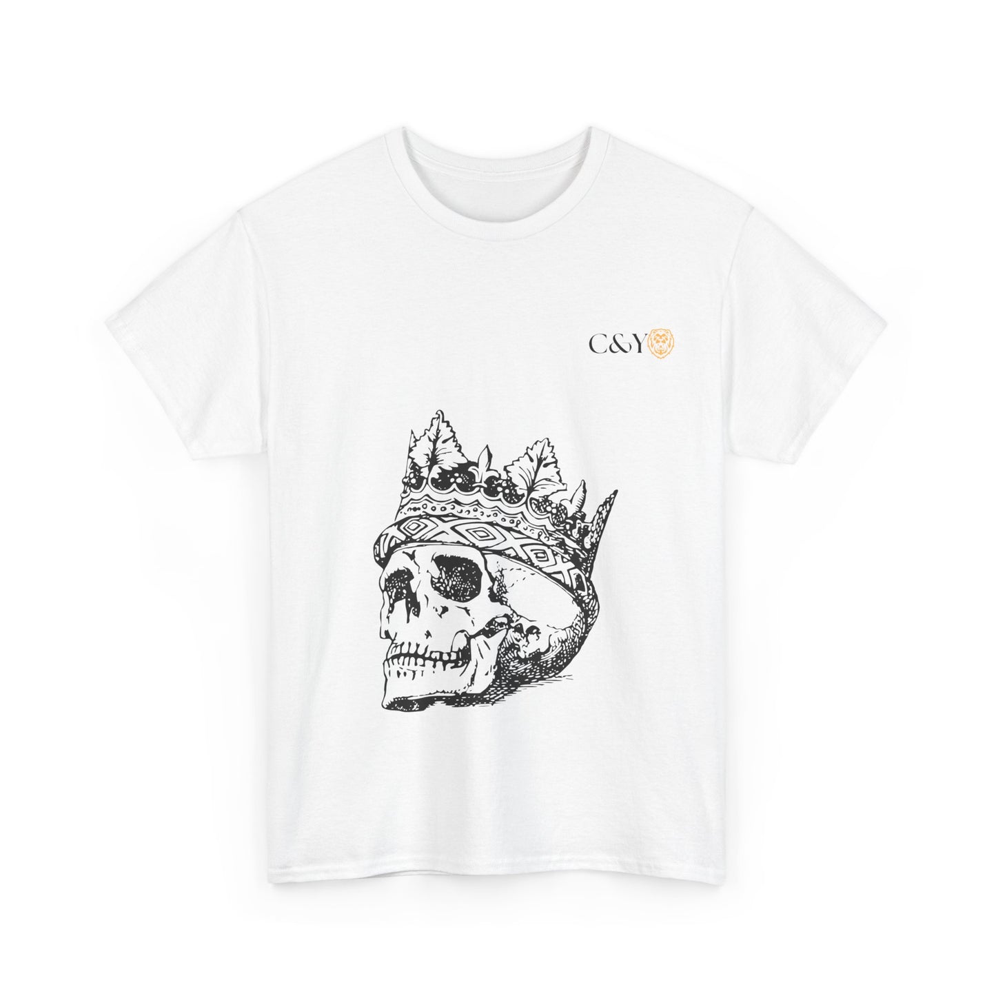 T-shirt unisexe Skull King en coton épais – Look audacieux, cadeau original pour les trendsetters, tenue casual stylée