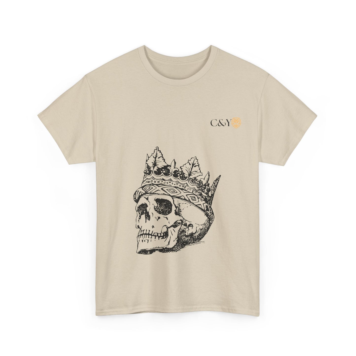 T-shirt unisexe Skull King en coton épais – Look audacieux, cadeau original pour les trendsetters, tenue casual stylée