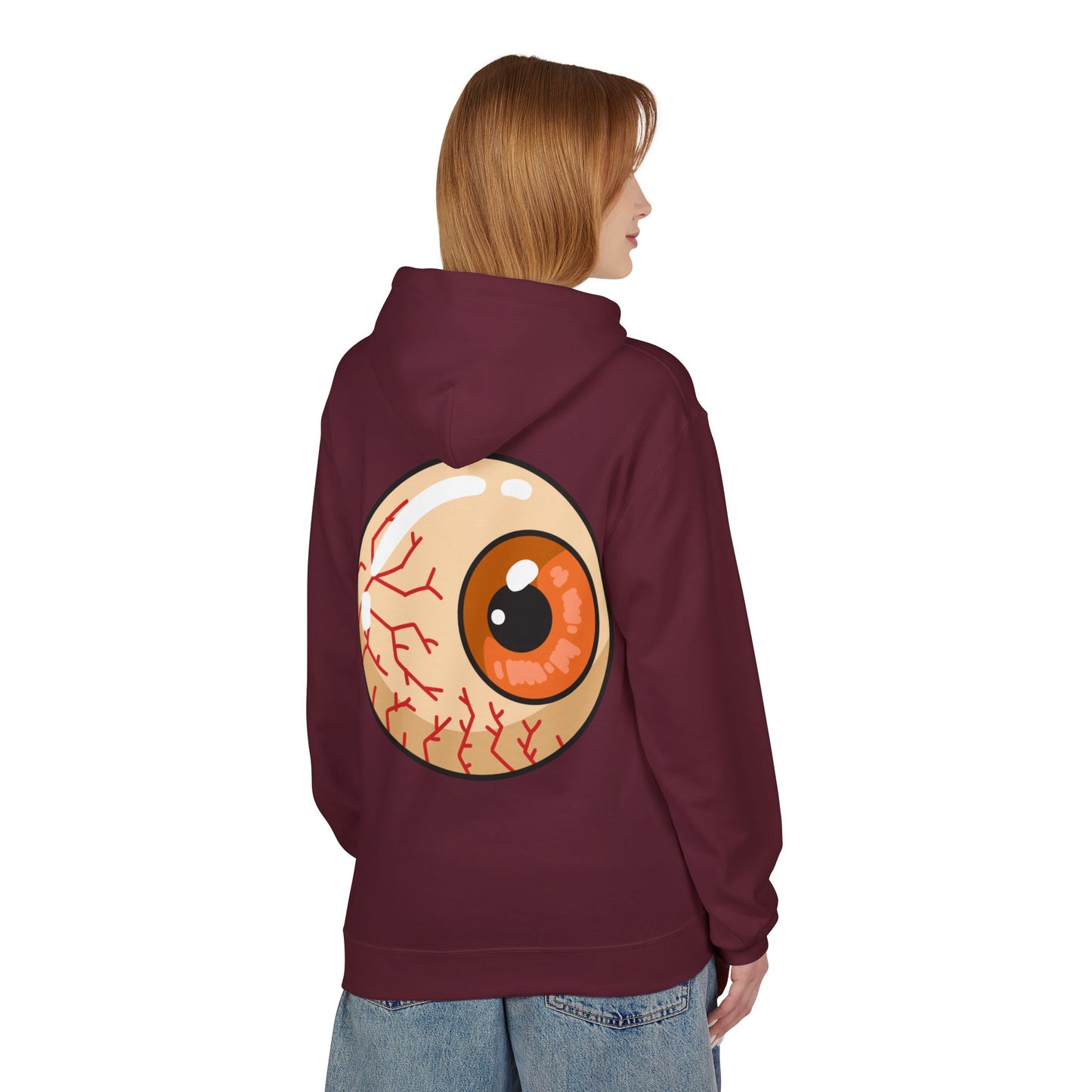 Sweat à capuche graphique “Eyeball” – Look effrayant, unisexe, spécial Halloween