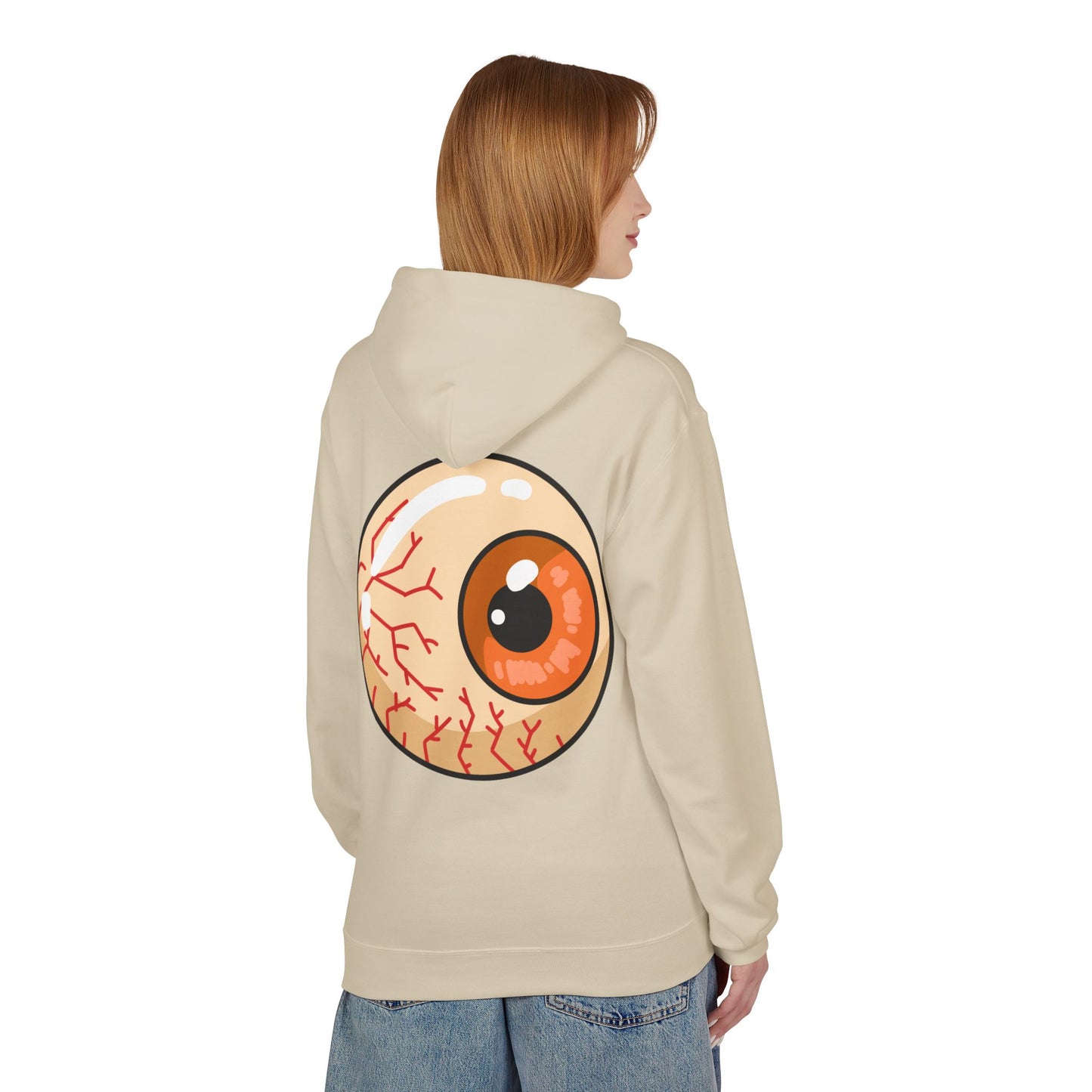 Sweat à capuche graphique “Eyeball” – Look effrayant, unisexe, spécial Halloween