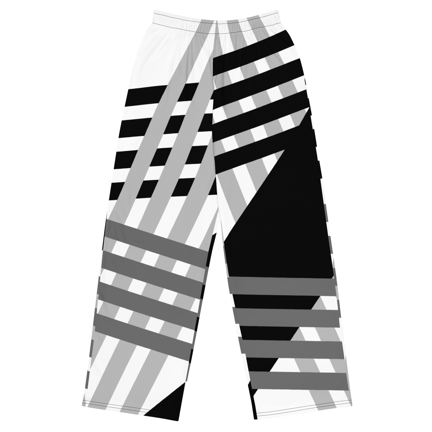 Pantalon large all over unisexe Monochrome Motion – Lignes en mouvement