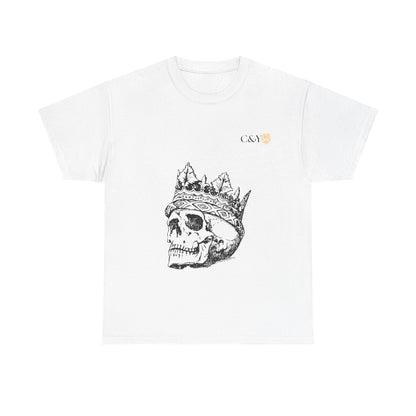 T-shirt unisexe Skull King en coton épais – Look audacieux, cadeau original pour les trendsetters, tenue casual stylée