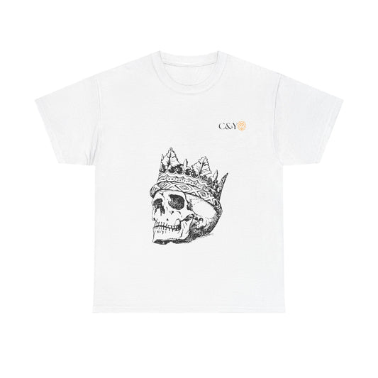 T-shirt unisexe Skull King en coton épais – Look audacieux, cadeau original pour les trendsetters, tenue casual stylée