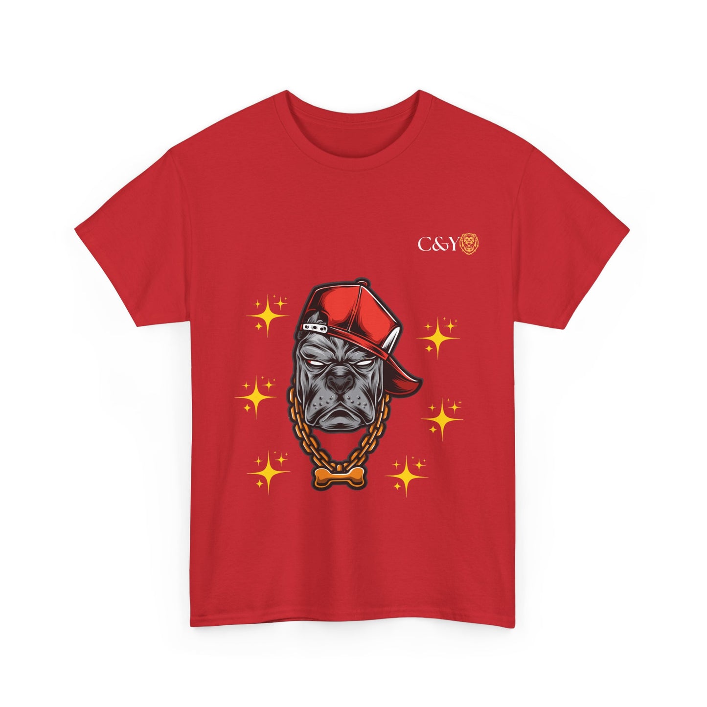 T-shirt graphique “Playful Dog” – Coton épais unisexe, cadeau idéal pour les amoureux des chiens, style casual & streetwear