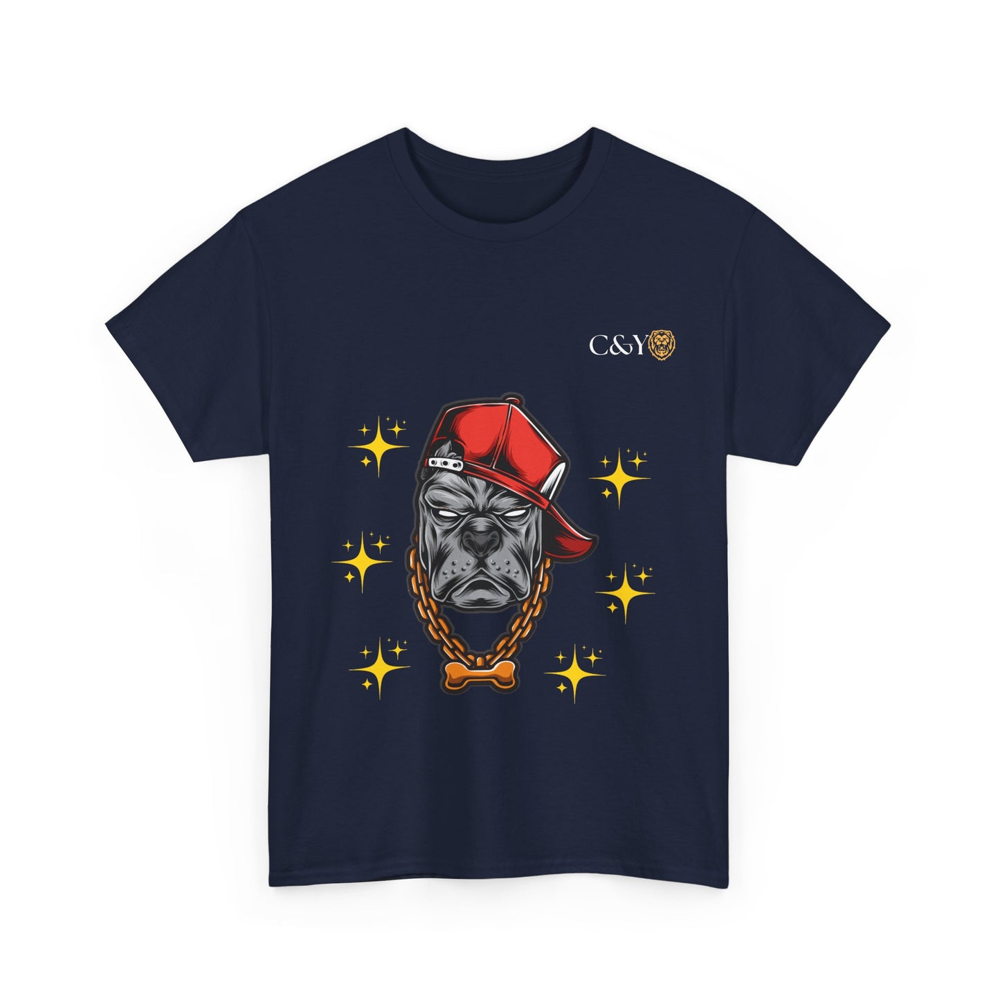 T-shirt graphique “Playful Dog” – Coton épais unisexe, cadeau idéal pour les amoureux des chiens, style casual & streetwear