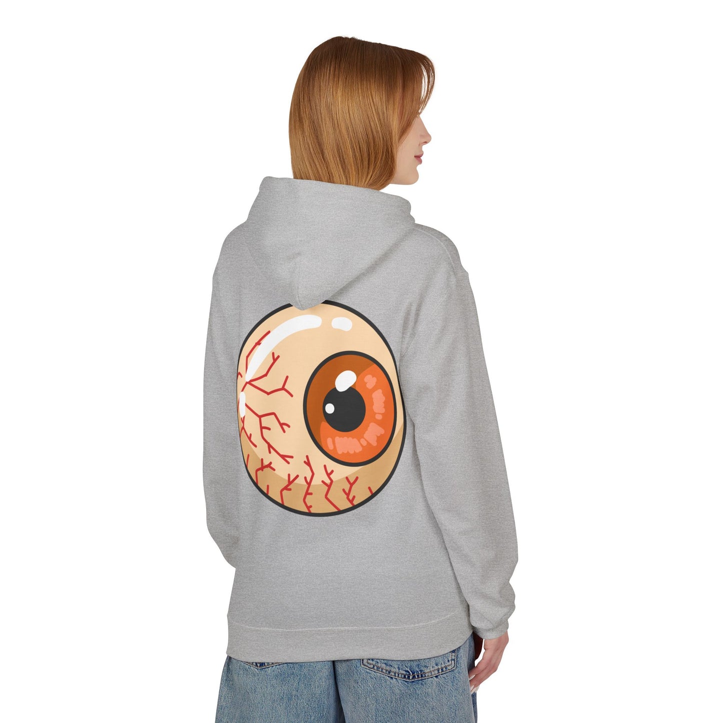 Sweat à capuche graphique “Eyeball” – Look effrayant, unisexe, spécial Halloween