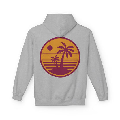 Sweat à capuche “Tropical Sunset” – Polaire unisexe confortable, esprit plage et tenue casual