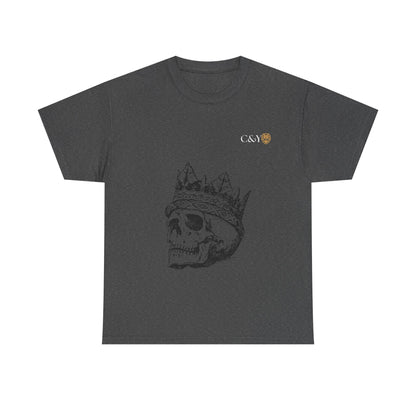 T-shirt unisexe Skull King en coton épais – Look audacieux, cadeau original pour les trendsetters, tenue casual stylée