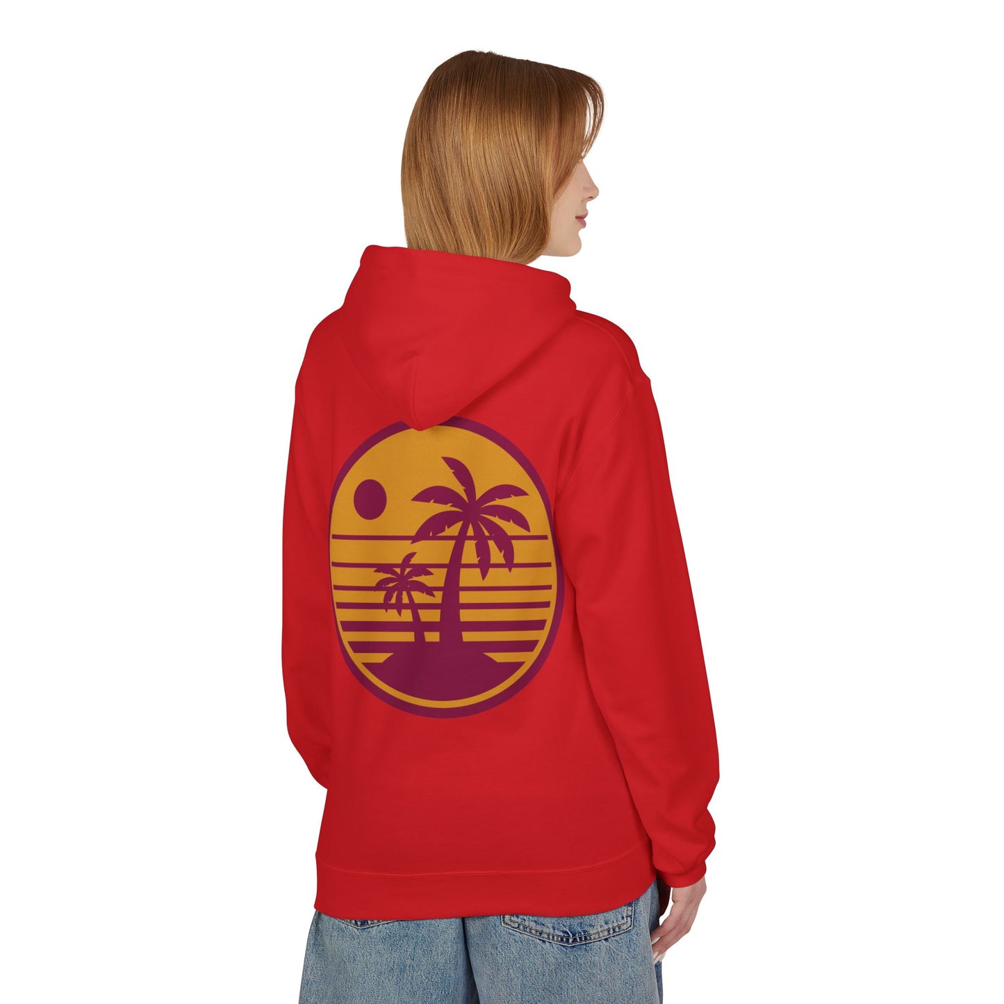 Sweat à capuche “Tropical Sunset” – Polaire unisexe confortable, esprit plage et tenue casual
