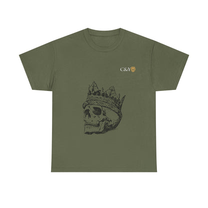 T-shirt unisexe Skull King en coton épais – Look audacieux, cadeau original pour les trendsetters, tenue casual stylée