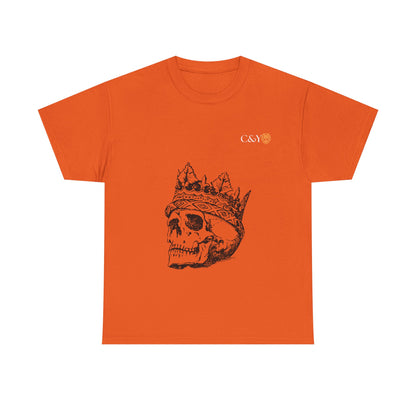 T-shirt unisexe Skull King en coton épais – Look audacieux, cadeau original pour les trendsetters, tenue casual stylée