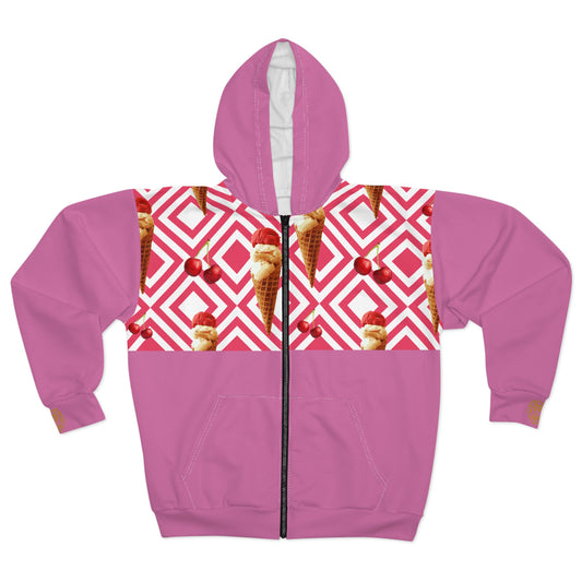 Unisex Zip Hoodie Cherry Ice – Douceur givrée