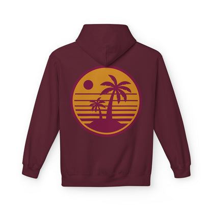 Sweat à capuche “Tropical Sunset” – Polaire unisexe confortable, esprit plage et tenue casual