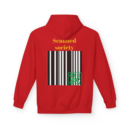 Sweat à capuche unisexe en polaire – Design code-barres unique, style streetwear tendance