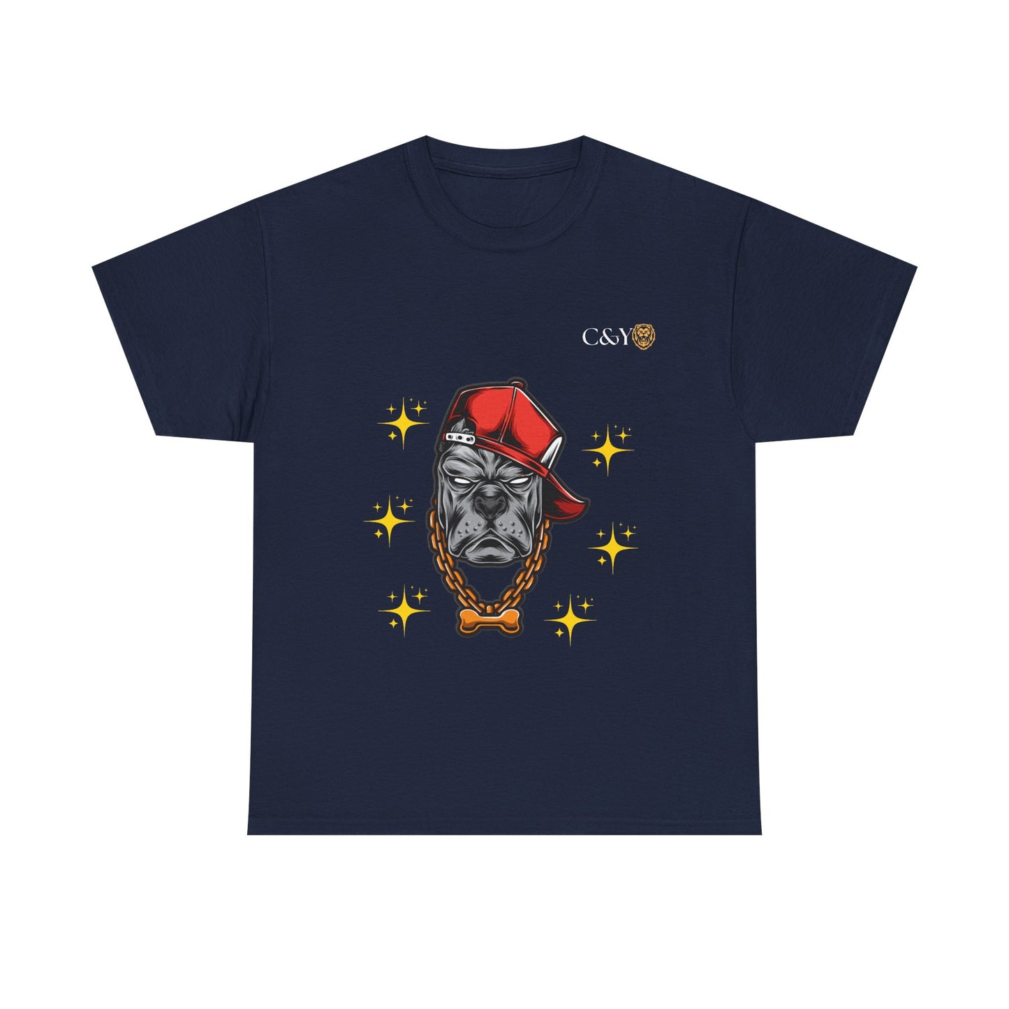T-shirt graphique “Playful Dog” – Coton épais unisexe, cadeau idéal pour les amoureux des chiens, style casual & streetwear