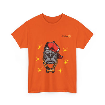 T-shirt graphique “Playful Dog” – Coton épais unisexe, cadeau idéal pour les amoureux des chiens, style casual & streetwear