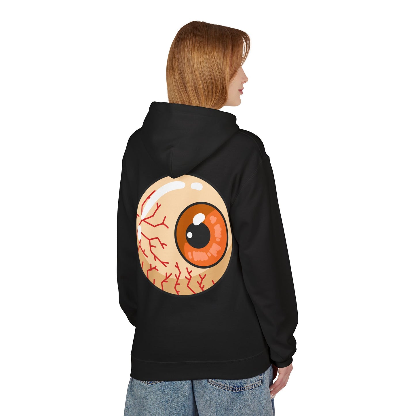 Sweat à capuche graphique “Eyeball” – Look effrayant, unisexe, spécial Halloween