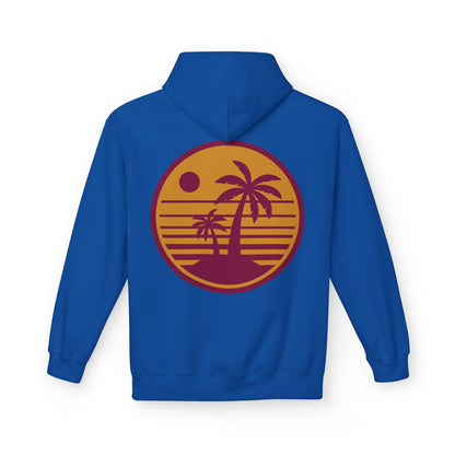 Sweat à capuche “Tropical Sunset” – Polaire unisexe confortable, esprit plage et tenue casual