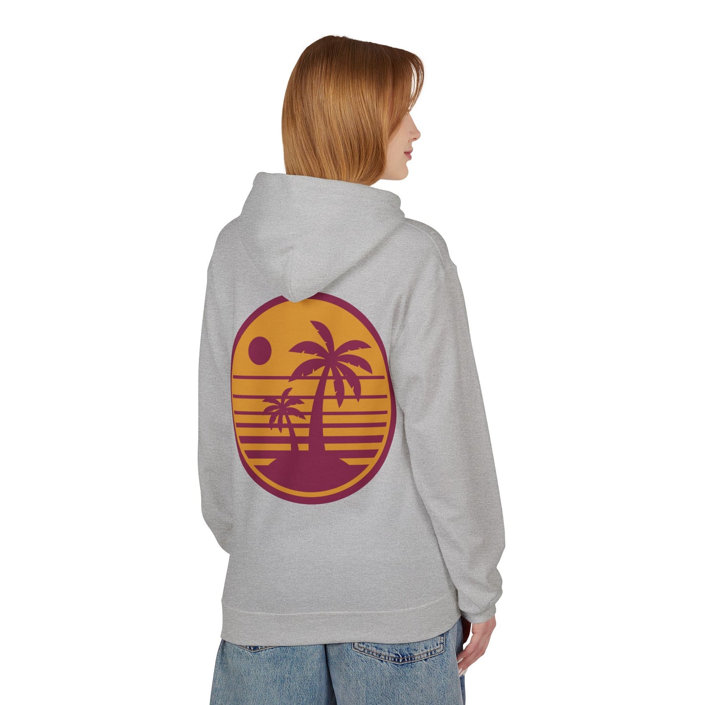 Sweat à capuche “Tropical Sunset” – Polaire unisexe confortable, esprit plage et tenue casual