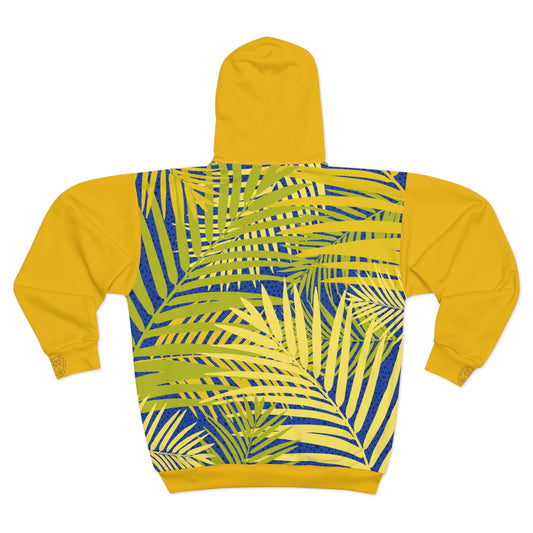Unisex Zip Hoodie Tropical Vibes” – Jaune soleil