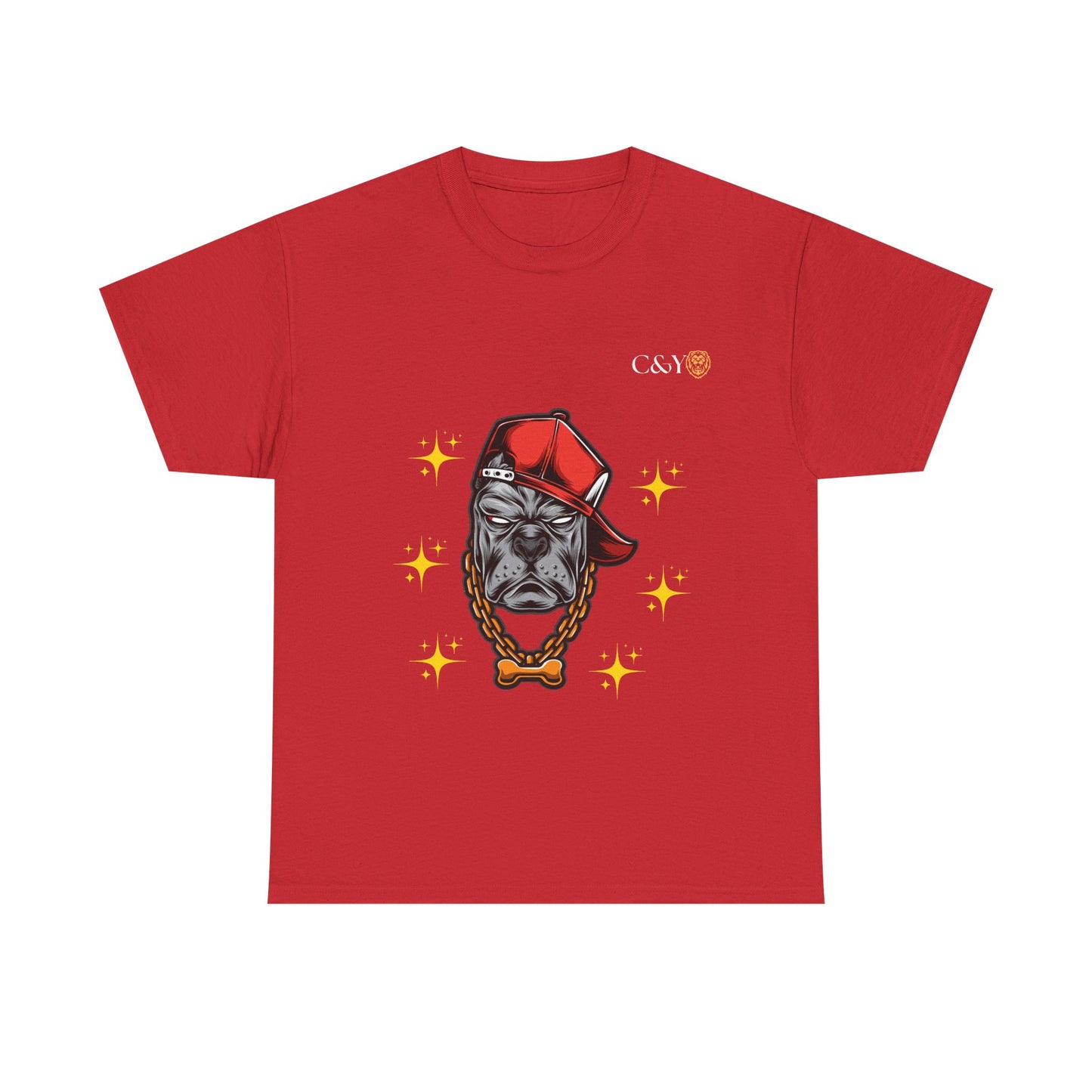 T-shirt graphique “Playful Dog” – Coton épais unisexe, cadeau idéal pour les amoureux des chiens, style casual & streetwear