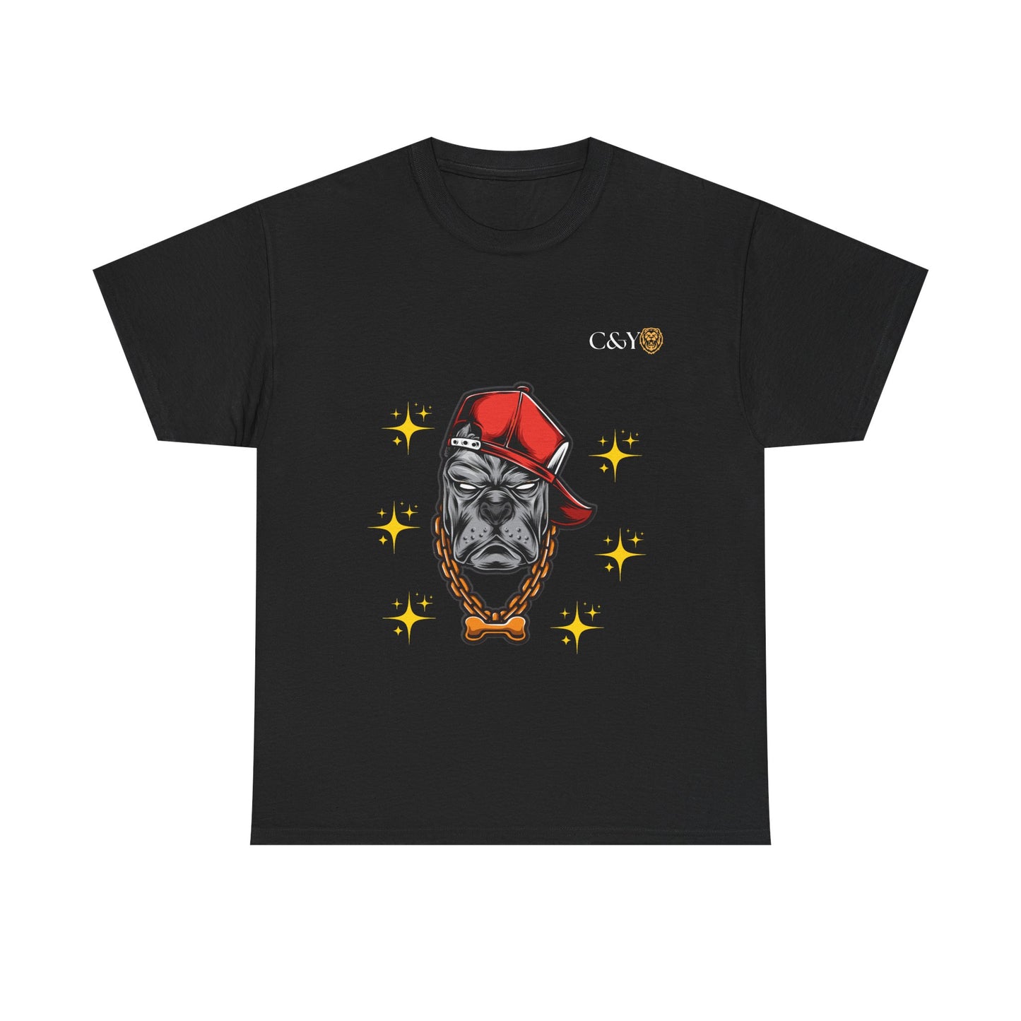 T-shirt graphique “Playful Dog” – Coton épais unisexe, cadeau idéal pour les amoureux des chiens, style casual & streetwear