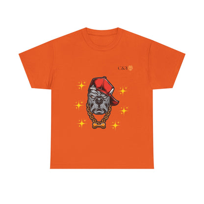 T-shirt graphique “Playful Dog” – Coton épais unisexe, cadeau idéal pour les amoureux des chiens, style casual & streetwear