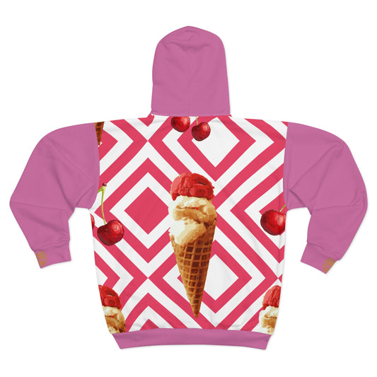 Unisex Zip Hoodie Cherry Ice – Douceur givrée