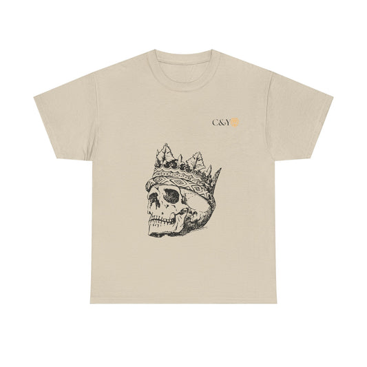 T-shirt unisexe Skull King en coton épais – Look audacieux, cadeau original pour les trendsetters, tenue casual stylée