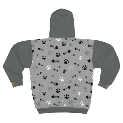 Unisex Zip Hoodie - Paw Life” - Gris sauvage