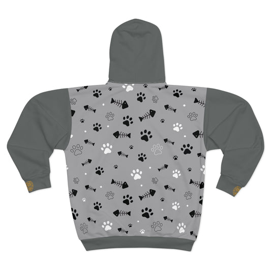 Unisex Zip Hoodie - Paw Life” - Gris sauvage
