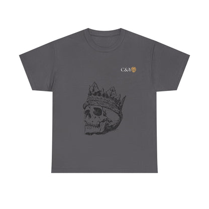T-shirt unisexe Skull King en coton épais – Look audacieux, cadeau original pour les trendsetters, tenue casual stylée