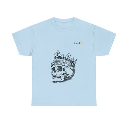 T-shirt unisexe Skull King en coton épais – Look audacieux, cadeau original pour les trendsetters, tenue casual stylée