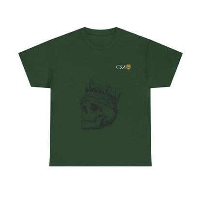 T-shirt unisexe Skull King en coton épais – Look audacieux, cadeau original pour les trendsetters, tenue casual stylée
