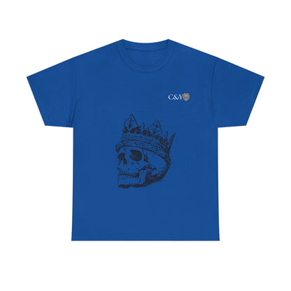 T-shirt unisexe Skull King en coton épais – Look audacieux, cadeau original pour les trendsetters, tenue casual stylée
